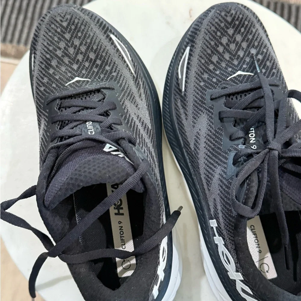 Hoka Black and White Women's Running Shoes Size 8